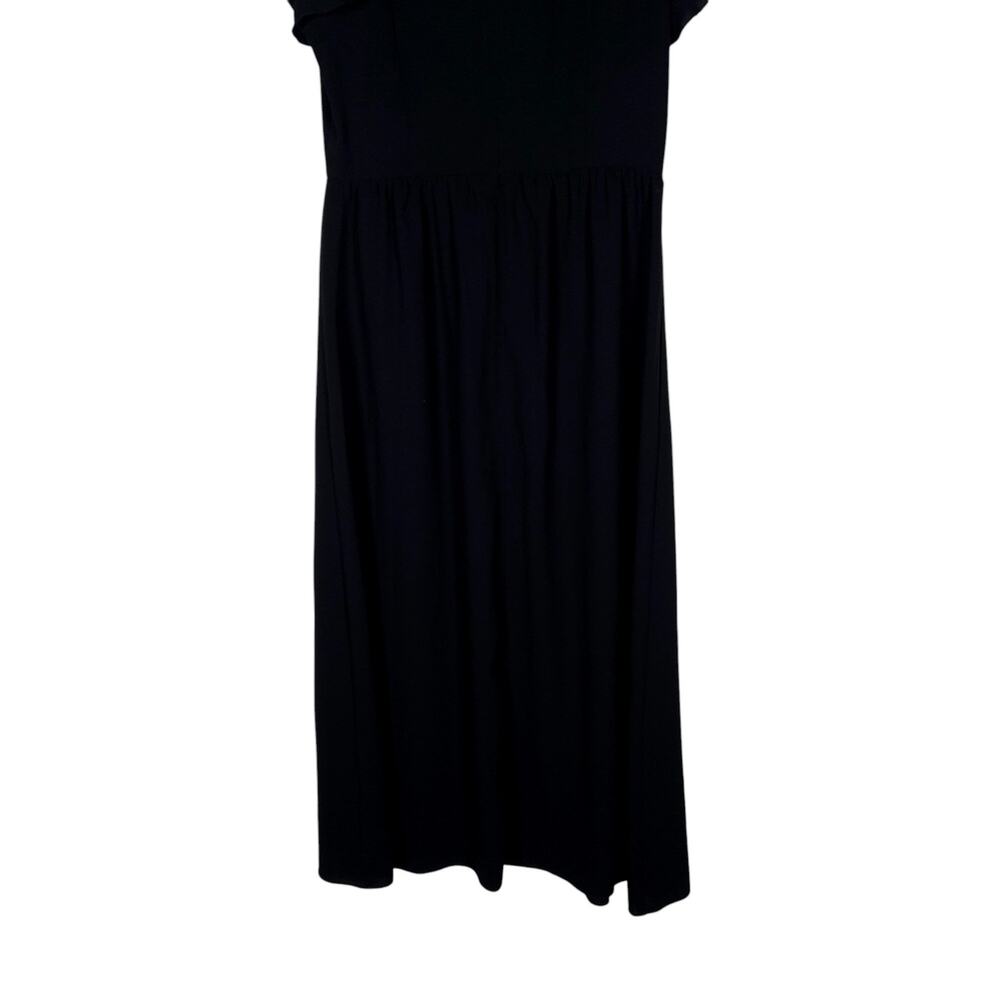 Wilfred by Aritzia Womens Fleurette Midi Dress 2 Black Ruffle Sleeve Dressy - Picture 12 of 16